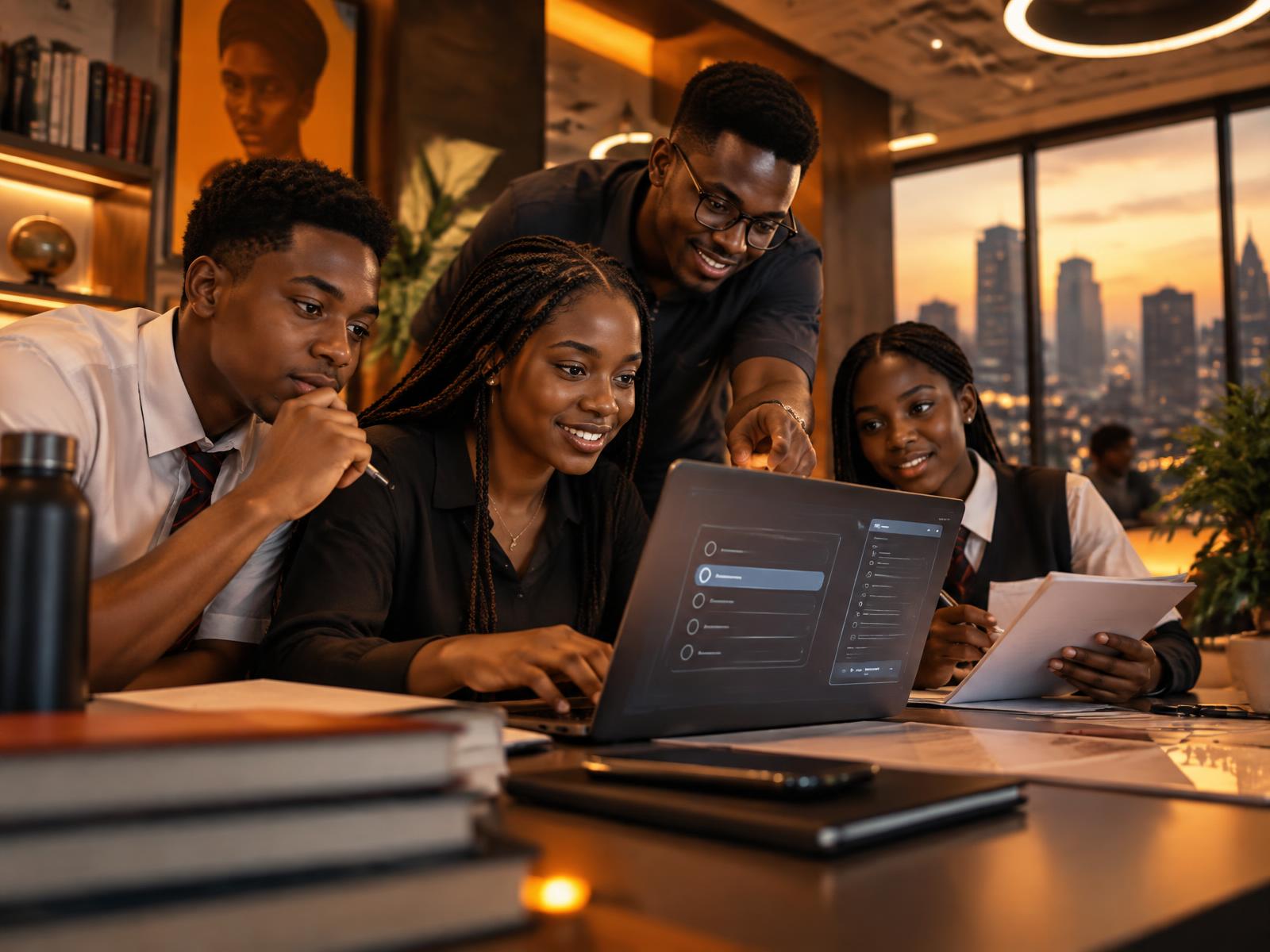 Nigerian students learning together with Eduro Scholar